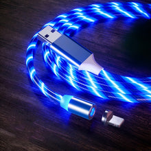 Load image into Gallery viewer, Magnetic Flowing Light LED Micro USB Cable for androids and iphones
