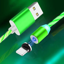 Load image into Gallery viewer, Magnetic Flowing Light LED Micro USB Cable for androids and iphones
