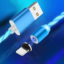 Load image into Gallery viewer, Magnetic Flowing Light LED Micro USB Cable for androids and iphones
